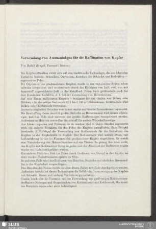Verwendung von Ammoniakgas für die Raffination von Kupfer