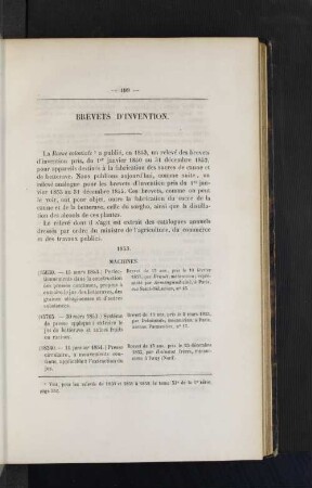 Brevets d'invention.