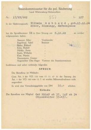 Gebhard, Wilhelm
