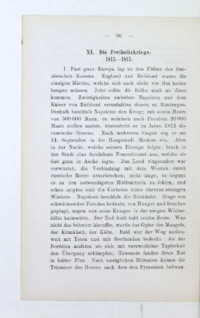 XI. Die Freiheitskriege. 1813 - 1815