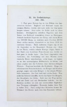 XI. Die Freiheitskriege. 1813 - 1815