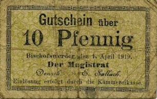 Gutschein - 10 Pfennig