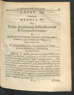 Caput III. simulque Regula IV. De Positu Accentuum Distinctivorum & Coniunctivorum ...