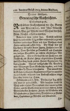 Dritter Abschnitt. Genealogische Nachrichten.
