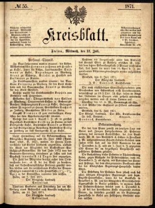 Ausgabe vom Mittwoch, den 12. Juli 1871.