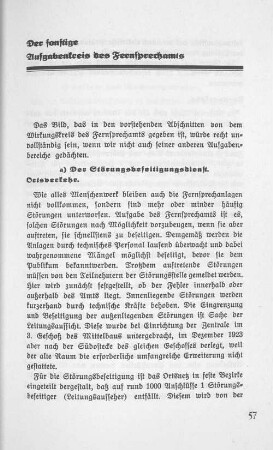 Der sonstige Aufgabenkreis des Fernsprechamts