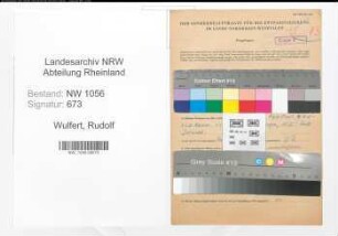 Entnazifizierung Rudolf Wulfert , geb. 19.11.1908 ()