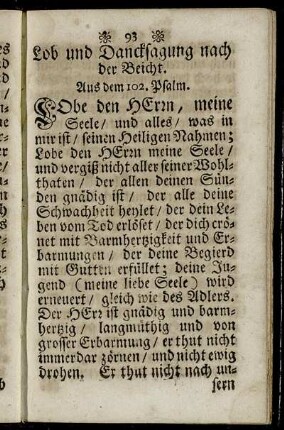 Lob und Dancksagung nach der Beicht. - Dancksagung nach der Küssung.
