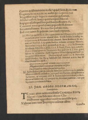 XI. Joh. Georg Hoffmanno, Leucopetraeo.