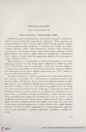 [1.]1951: Dom Jana Matejki