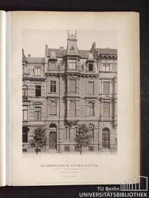 Serie II. No. 97. Wohnhaus Hohenzollernring No. 62. Cöln am Rhein.