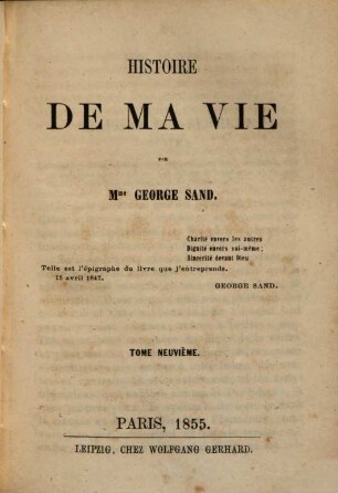 Histoire de ma vie, 9