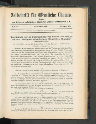 Heft XX. 30. Oktober 1909. Jahrgang XV.