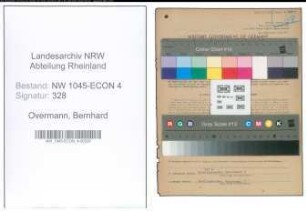 Entnazifizierung Bernhard Overmann , geb. 23.02.1893 (Bestatter)