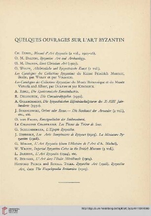 Quelques ouvrages sur l'art byzantin