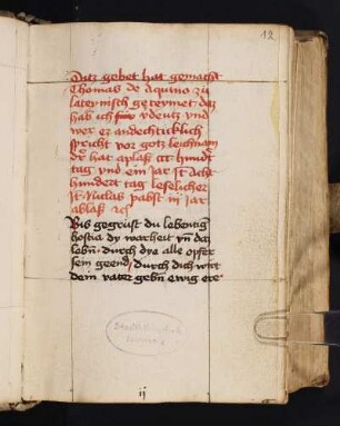 Hymnus Ave vivens hostia, dt., hier Thomas zugeschrieben