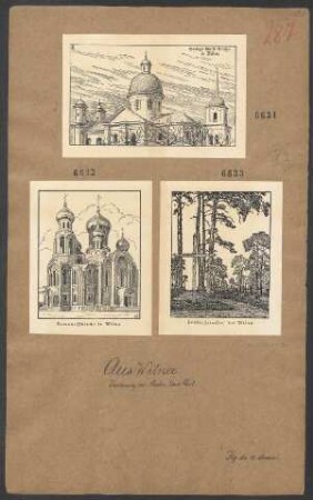 Heldenfriedhof bei Wilna. (Zeichnung von Ldstm Gerd Paul)