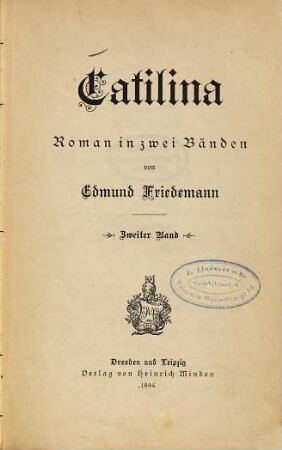 Catilina : Roman in 2 Bd., 2