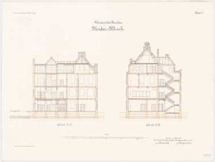 Universität Breslau Klinische Neubauten. Erweiterung. Kinderklinik: Querschnitte 1:100, Schnitt E-F, C-D