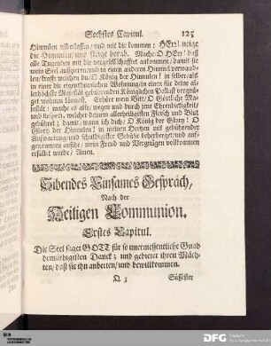 Sibendes Einsames Gespräch, Nach der Heiligen Communion.