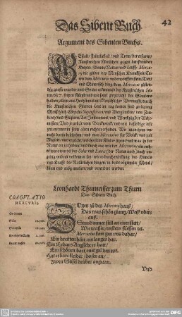 Das Sibent Buch. Argument des Sibenten Buchs.