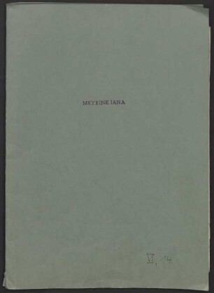 Gustav Meyrink (1868-1932) Nachlass: Typoskript von einem Essay Gustav Meyrinks - BSB Meyrinkiana VI.14