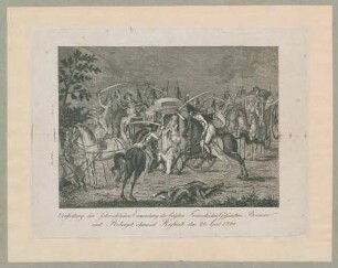 "Vorstellung der schrecklichen Ermordung der beyden Französischen Gesandten Bonnier und Roberjot ohnweit Rastadt den 28. April 1799."