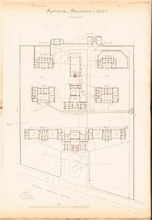 Psychiatrische und Nervenklinik der Martin-Luther-Universität Halle/Saale: Lageplan 1:250