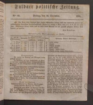 Freitag, den 30. December. 1831