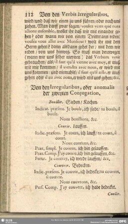 Von den Irregularibus, oder anomalis der zweyten Conjugation