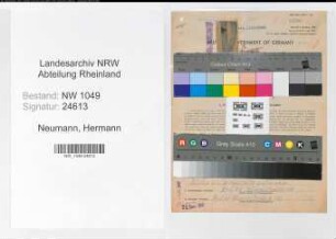 Entnazifizierung Hermann Neumann , geb. 26.02.1892 (Zugffuehrer)
