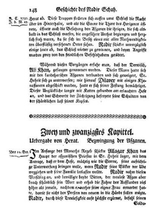 Zwey und zwanzigstes Kapittel. Uebergabe von Herat. Bezwingung der Afganen.