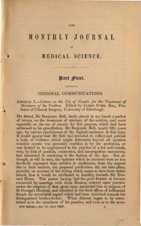 The Monthly journal of medical science. 2. 1850
