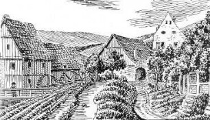 Görlitz. Obermühle, Nordseite, um 1800, Repro