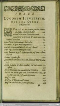 Index Locorum Illustrium, Qui Hoc Opere tractantur