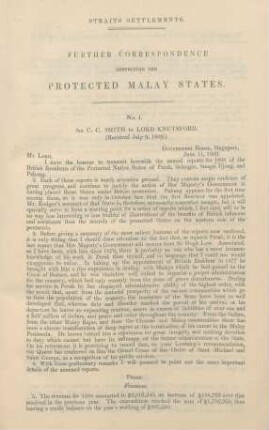 No. 1. Sir C. C. Smith to Lord Knutsford. (Received July 9, 1889)