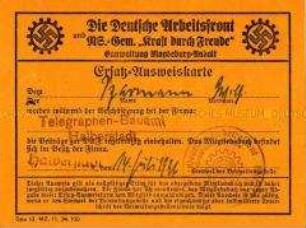 Ersatz-Ausweiskarte der Deutschen Arbeitsfront