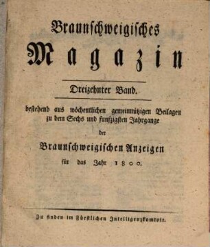 Braunschweigisches Magazin. 13, 13. 1800