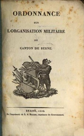 Ordonnance sur l'organisation militaire du canton de Berne