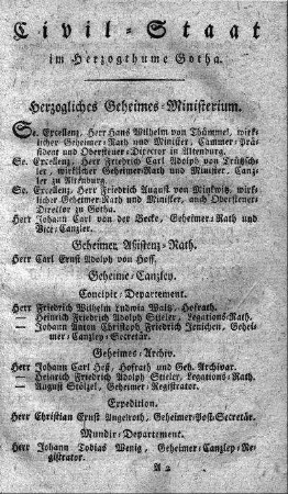 Civil-Staat im Herzogthume Gotha