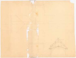 Unzugeordnete Sakralbauten: Schematischer Grundriss und Schnittt einer Kirche