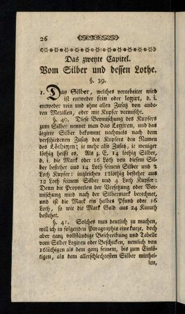 26-57, Das zweyte Capitel. Vom Silber und dessen Lothe.