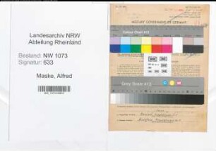 Entnazifizierung Alfred Maske , geb. 11.07.1896 (Betriebspruefer)