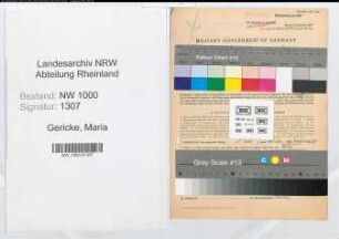 Entnazifizierung Maria Gericke, geb. 24.12.1916 ()