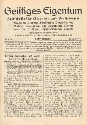 Heft 11 (15. Juli 1912)