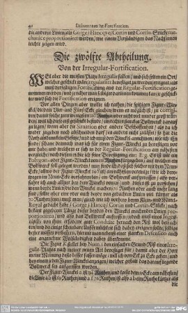 Die zwölfte Abtheilung. Von der Irregular-Fortification.