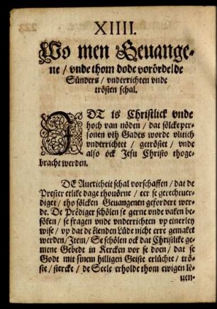 XIIII. Wo men Gevangene/ unde thom dode vorördelde Sünders/ underrichten unde trösten schal.