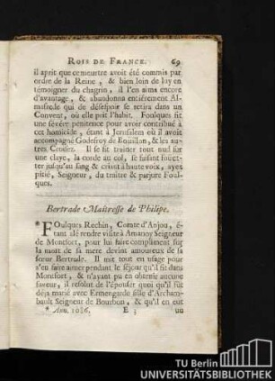 Bertrade Maitresse de Philipe.