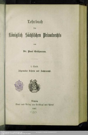 1: Allgemeine Lehren und Sachenrecht