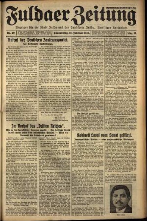 Erste Ausgabe vom Donnerstag, den 18. Februar 1932.